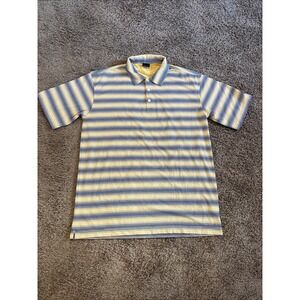 NIKE GOLF Dri-Fit UV Stretch 3 Button Polo‎ Golf Shirt Short Sleeve Mens L